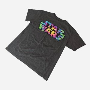 Star Wars black cotton & polyester tee with multicolored 'STAR WARS' - Small